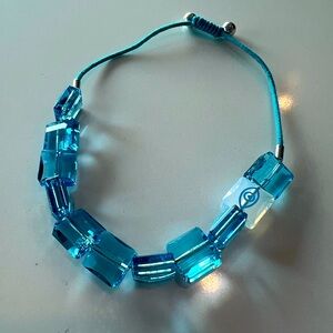 Swarovski Letra Bracelet, Evil Eye, Blue and Rhodium Plated